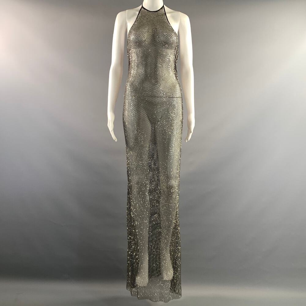AMI by ALEXANDRE MATTIUSSI Size 38 Black Silver Polyester Blend Dress